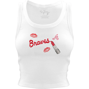 Atlanta Braves Lipstick Crop Tank - Tiny Turnip