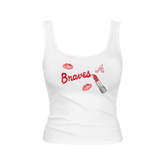 Atlanta Braves Lipstick Emmy Tank