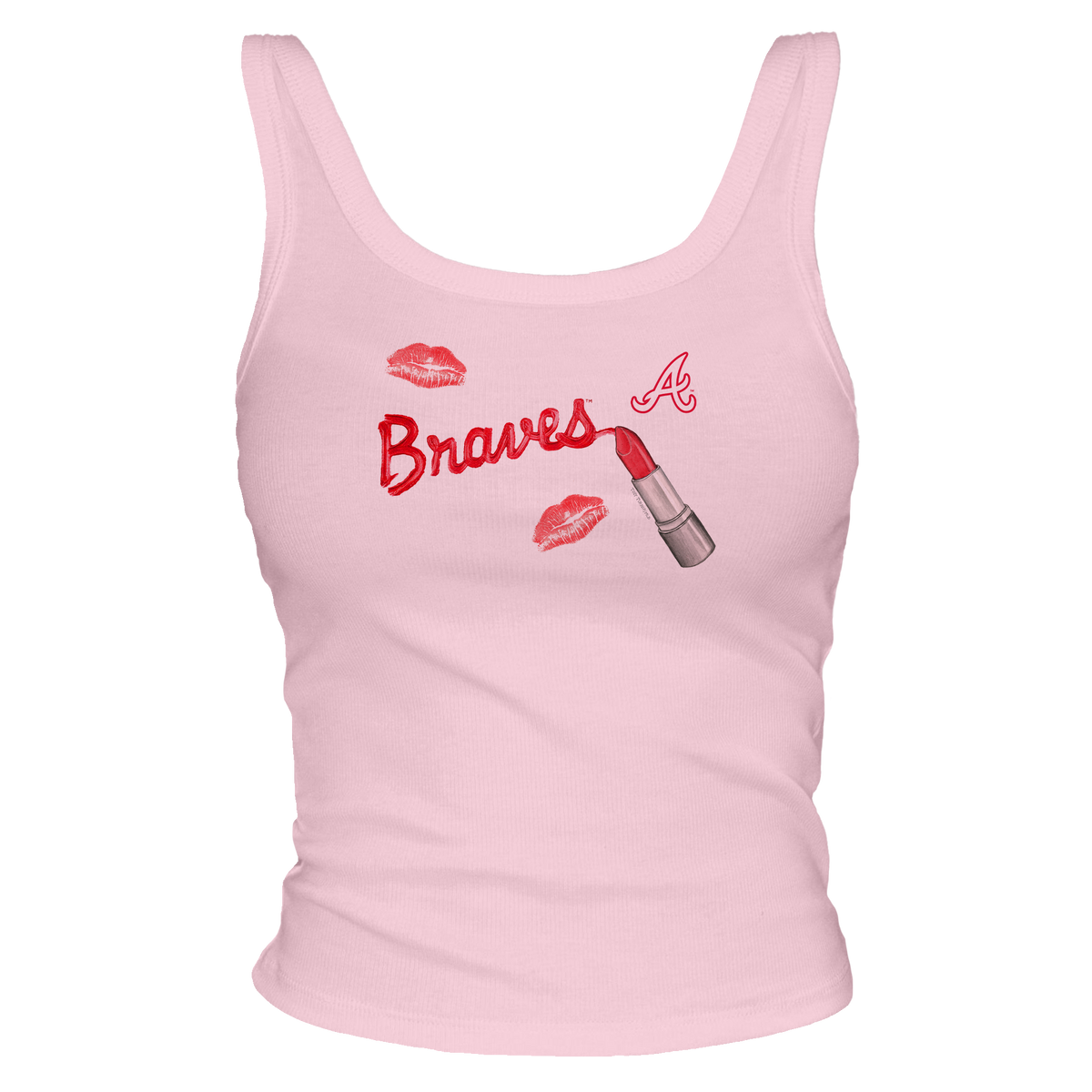 Atlanta Braves Lipstick OG Ribbed Tank - Tiny Turnip