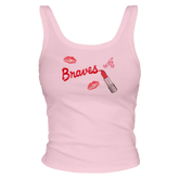 Atlanta Braves Lipstick OG Ribbed Tank - Tiny Turnip