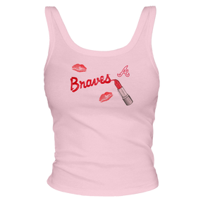 Atlanta Braves Lipstick OG Ribbed Tank - Tiny Turnip
