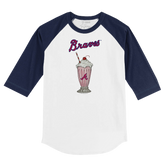 Atlanta Braves Milkshake 3/4 Navy Blue Sleeve Raglan