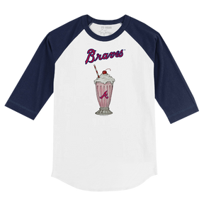 Atlanta Braves Milkshake 3/4 Navy Blue Sleeve Raglan