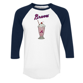 Atlanta Braves Milkshake 3/4 Navy Blue Sleeve Raglan