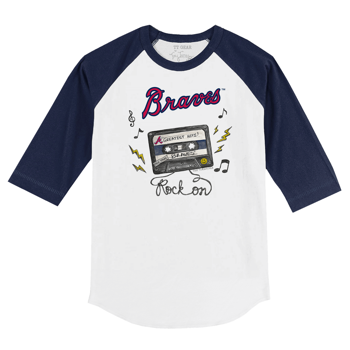 Atlanta Braves Mixtape 3/4 Navy Blue Sleeve Raglan