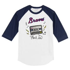 Atlanta Braves Mixtape 3/4 Navy Blue Sleeve Raglan