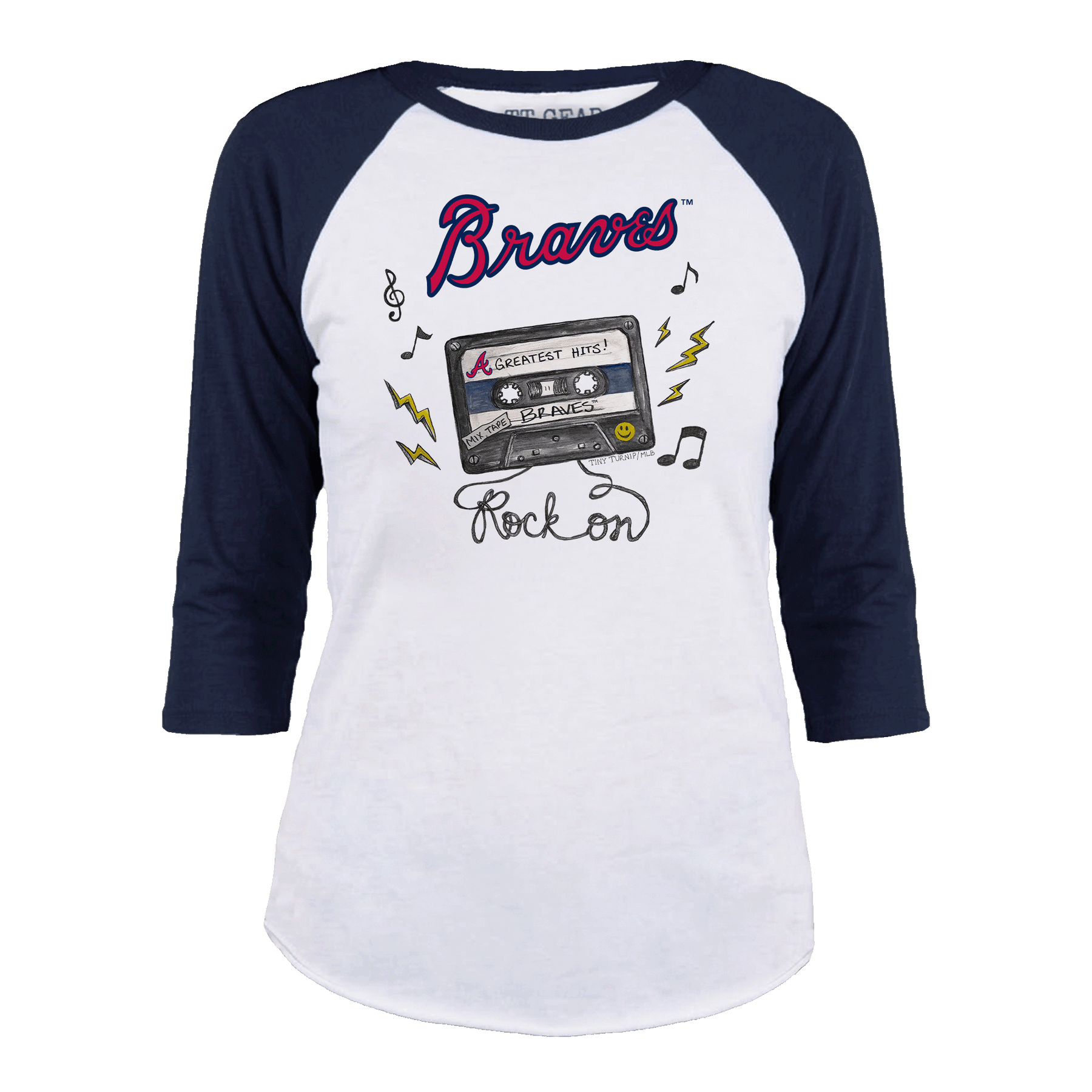 Atlanta Braves Mixtape 3/4 Navy Blue Sleeve Raglan