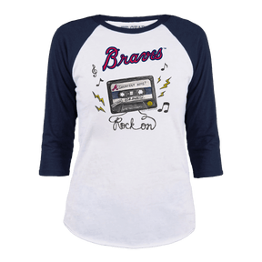 Atlanta Braves Mixtape 3/4 Navy Blue Sleeve Raglan