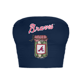 Atlanta Braves Pickle Jar Crop Tube Top