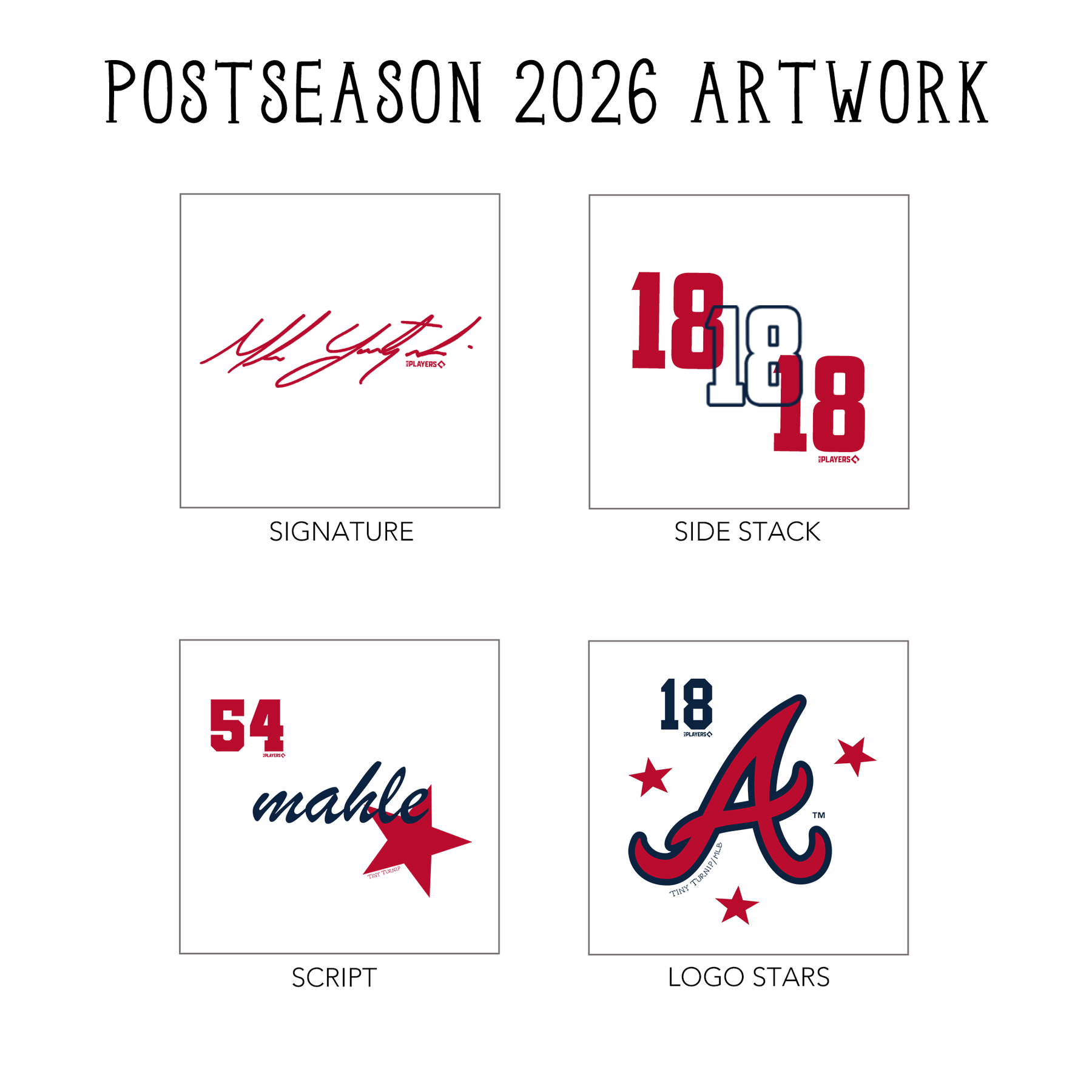 VIP Atlanta Braves Postseason '26 Kid's 3/4 Sleeve Raglan - Tiny Turnip