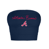Atlanta Braves Logo Script Crop Tube Top