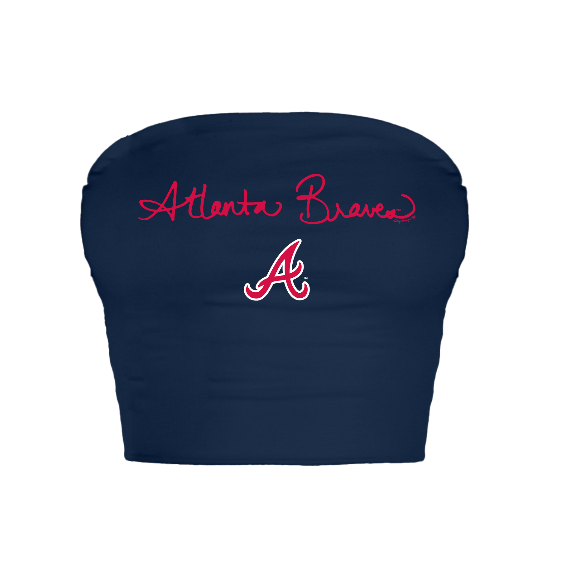 Atlanta Braves Logo Script Crop Tube Top