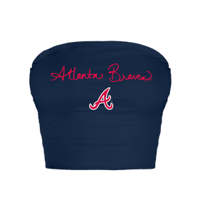 Atlanta Braves Logo Script Crop Tube Top