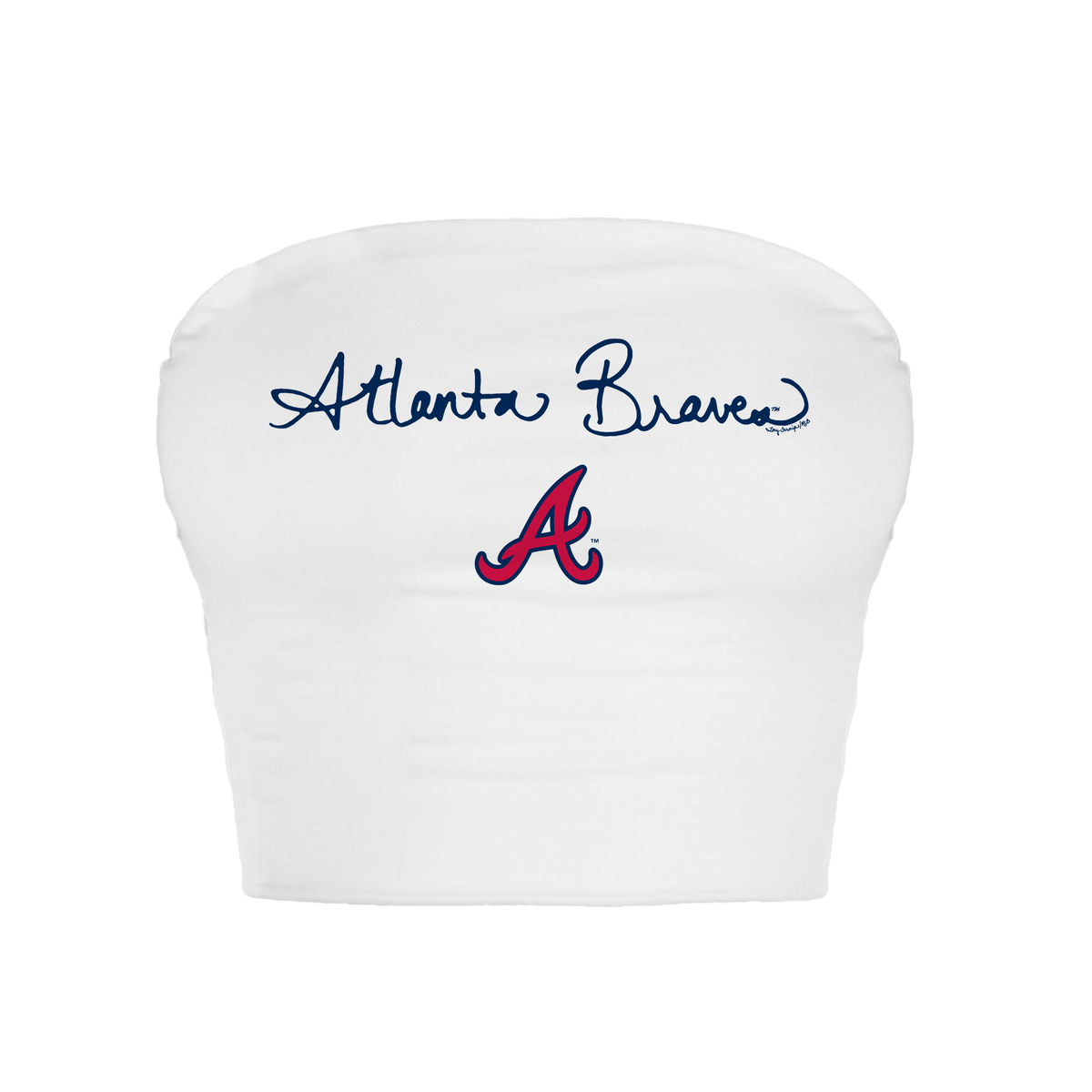 Atlanta Braves Logo Script Crop Tube Top
