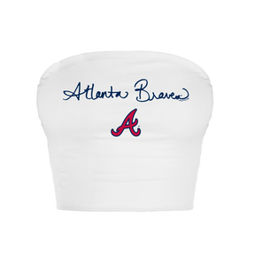 Atlanta Braves Logo Script Crop Tube Top