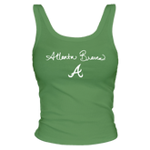 Atlanta Braves Logo Script Ribbed Tank - Tiny Turnip