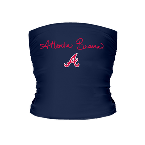 Atlanta Braves Logo Script Tube Top - Tiny Turnip