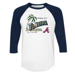 Atlanta Braves Spring Training 2025 3/4 Navy Blue Sleeve Raglan