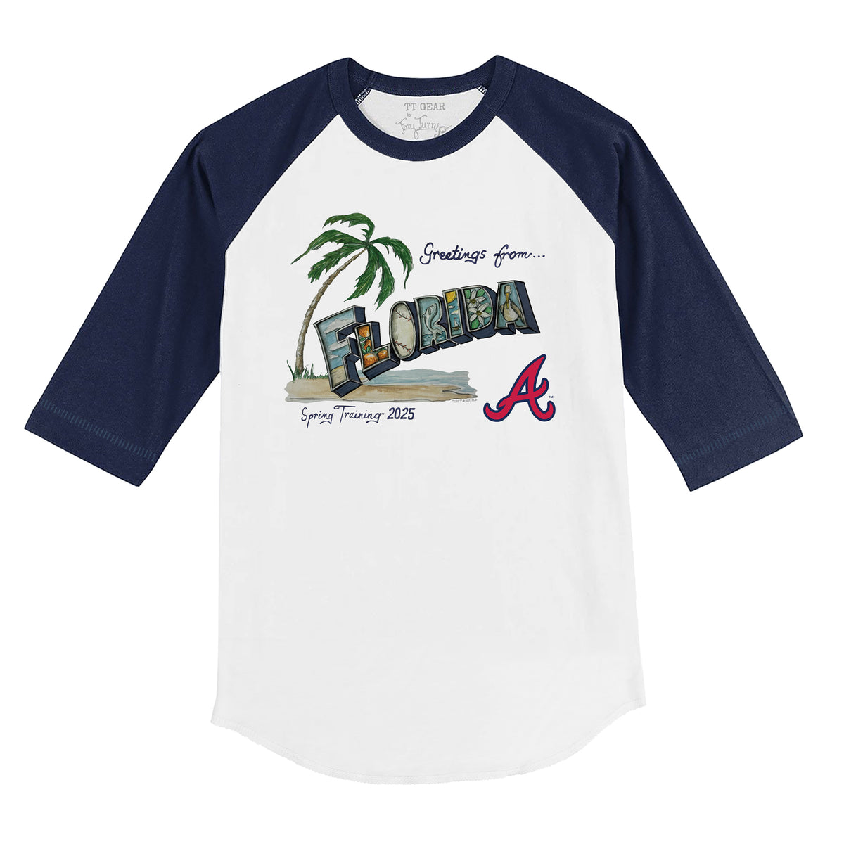 Atlanta Braves Spring Training 2025 3/4 Navy Blue Sleeve Raglan