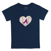 Atlanta Braves Stitched Heart Kid's Tee Shirt - Tiny Turnip