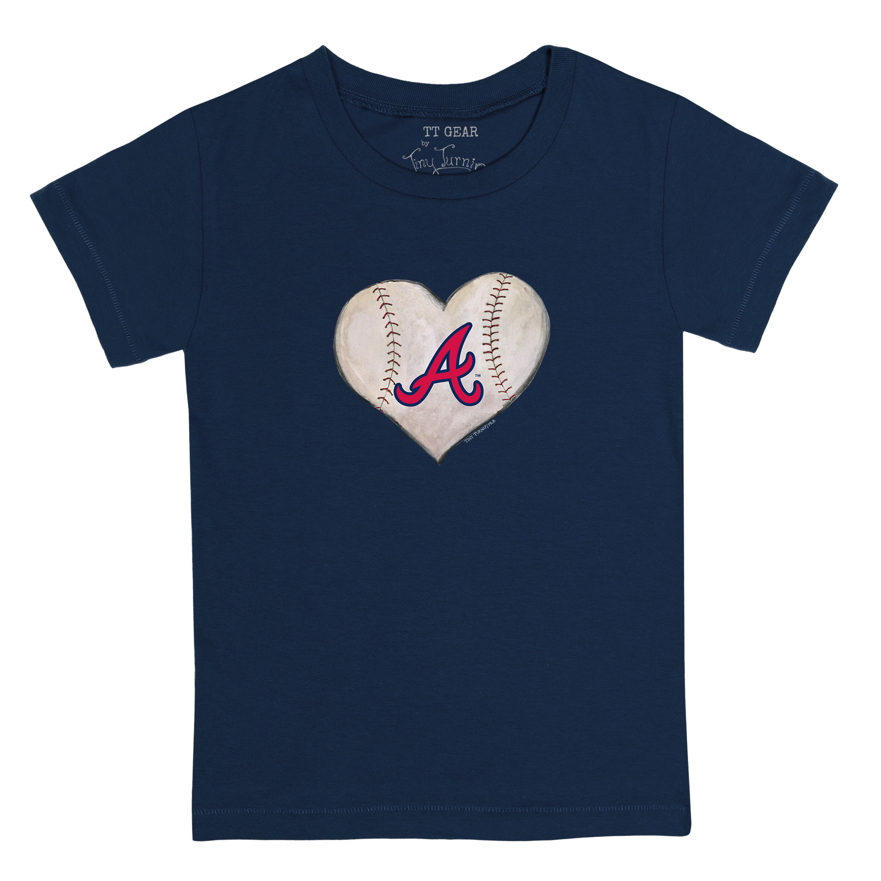 Atlanta Braves Stitched Heart Kid's Tee Shirt - Tiny Turnip