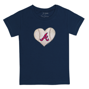 Atlanta Braves Stitched Heart Kid's Tee Shirt - Tiny Turnip