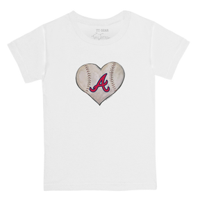 Atlanta Braves Stitched Heart Kid's Tee Shirt - Tiny Turnip