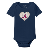 Atlanta Braves Stitched Heart Short Sleeve Snapper - Tiny Turnip