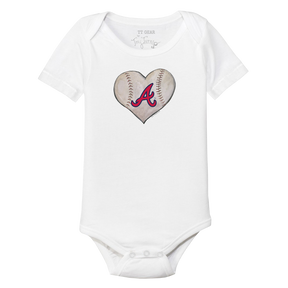 Atlanta Braves Stitched Heart Short Sleeve Snapper - Tiny Turnip