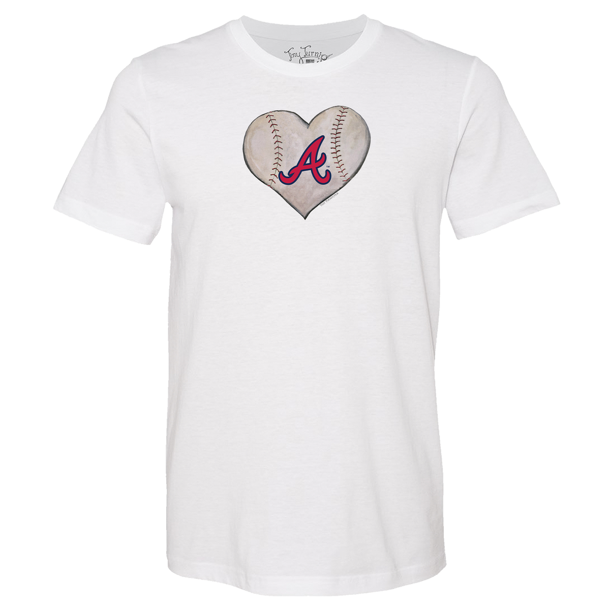 Atlanta Braves Stitched Heart Unisex Tee Shirt - Tiny Turnip