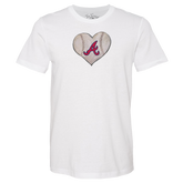Atlanta Braves Stitched Heart Unisex Tee Shirt - Tiny Turnip