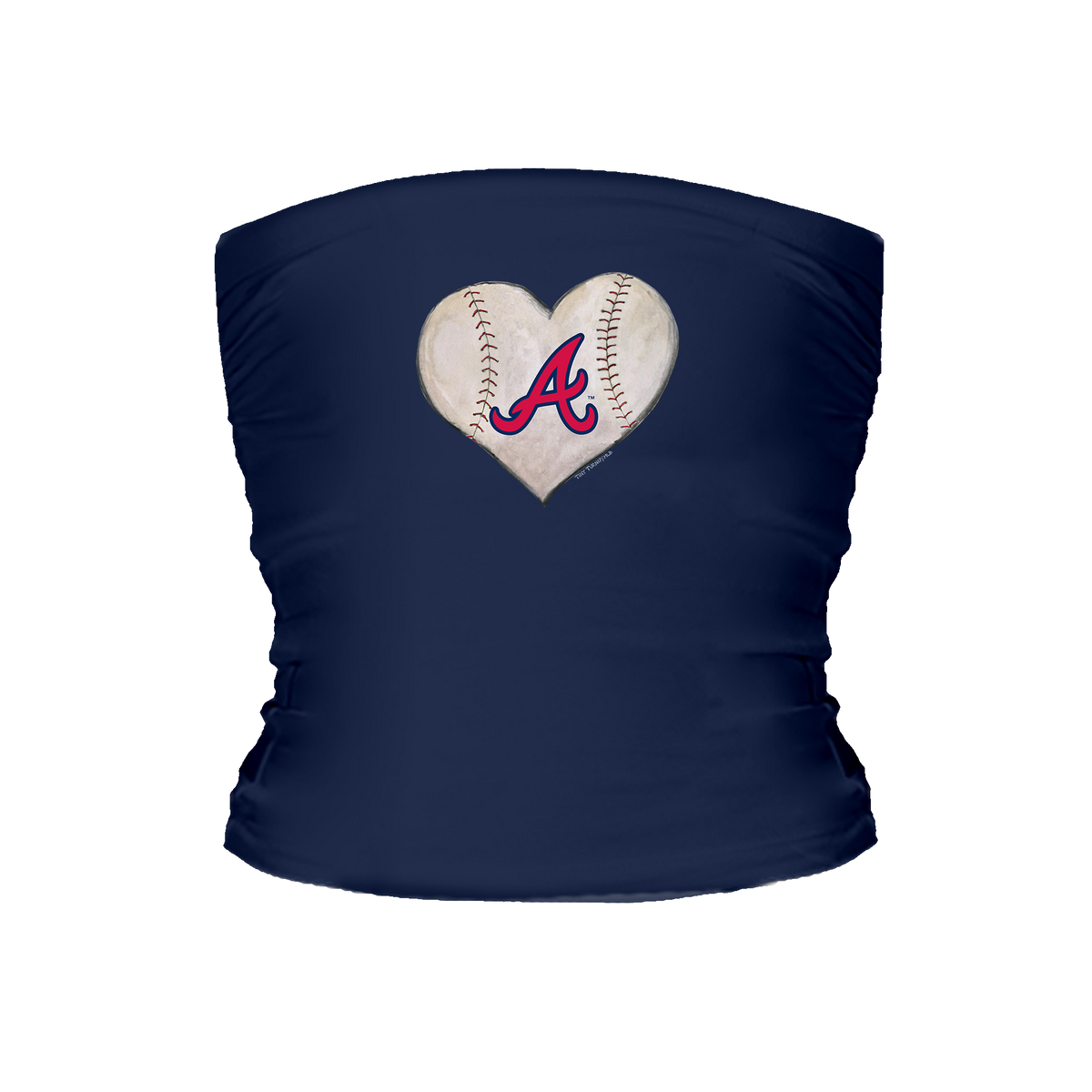 Atlanta Braves Stitched Heart Tube Top - Tiny Turnip