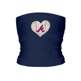 Atlanta Braves Stitched Heart Tube Top - Tiny Turnip