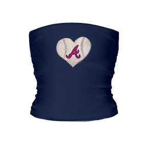Atlanta Braves Stitched Heart Tube Top - Tiny Turnip
