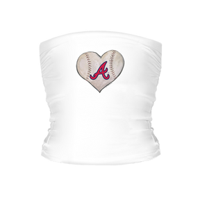 Atlanta Braves Stitched Heart Tube Top - Tiny Turnip