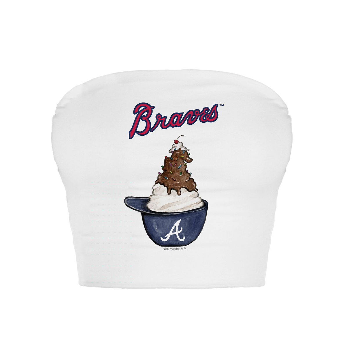 Atlanta Braves Sundae Helmet Crop Tube Top - Tiny Turnip