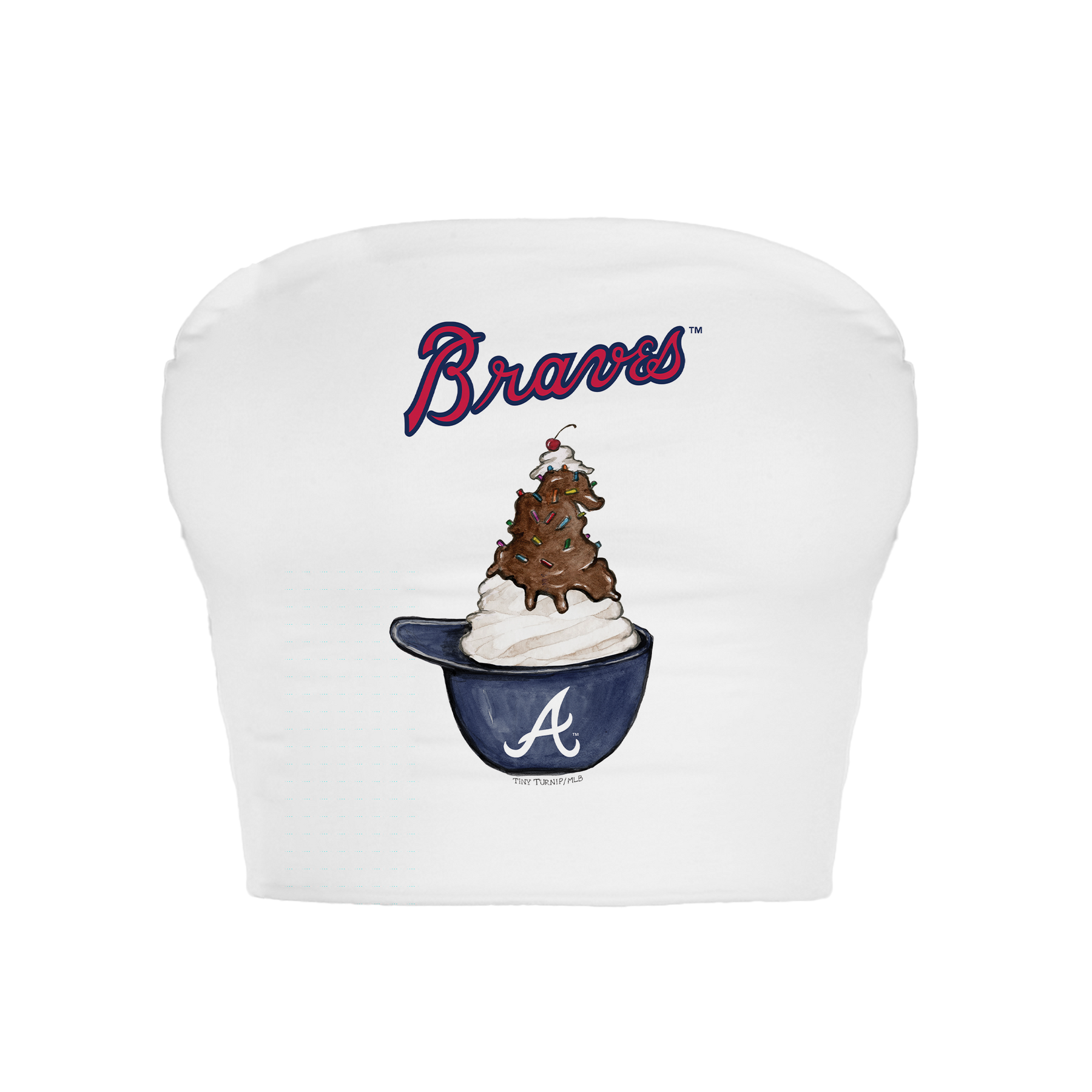 Atlanta Braves Sundae Helmet Crop Tube Top - Tiny Turnip