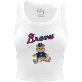 Atlanta Braves Teddy Crop Tank - Tiny Turnip