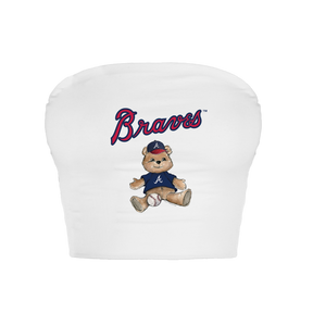 Atlanta Braves Teddy Crop Tube Top - Tiny Turnip