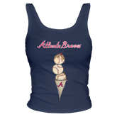 Atlanta Braves Triple Scoop Ribbed Tank - Tiny Turnip