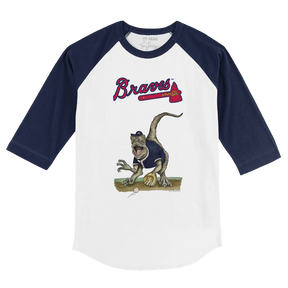 Atlanta Braves Velociraptor 3/4 Navy Blue Sleeve Raglan