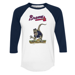 Atlanta Braves Velociraptor 3/4 Navy Blue Sleeve Raglan