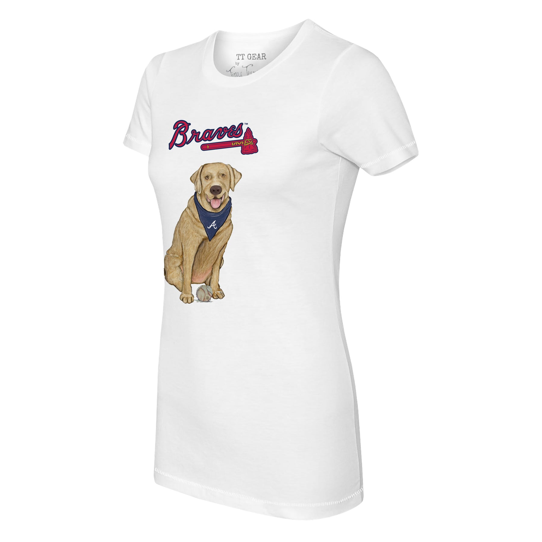 Atlanta Braves Yellow Labrador Retriever Tee Shirt