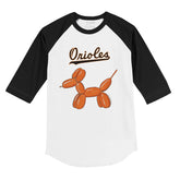 Baltimore Orioles Balloon Dog 3/4 Black Sleeve Raglan