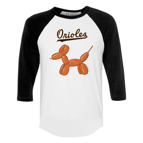 Baltimore Orioles Balloon Dog 3/4 Black Sleeve Raglan