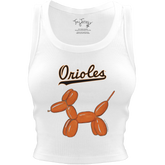 Baltimore Orioles Balloon Dog Crop Tank - Tiny Turnip
