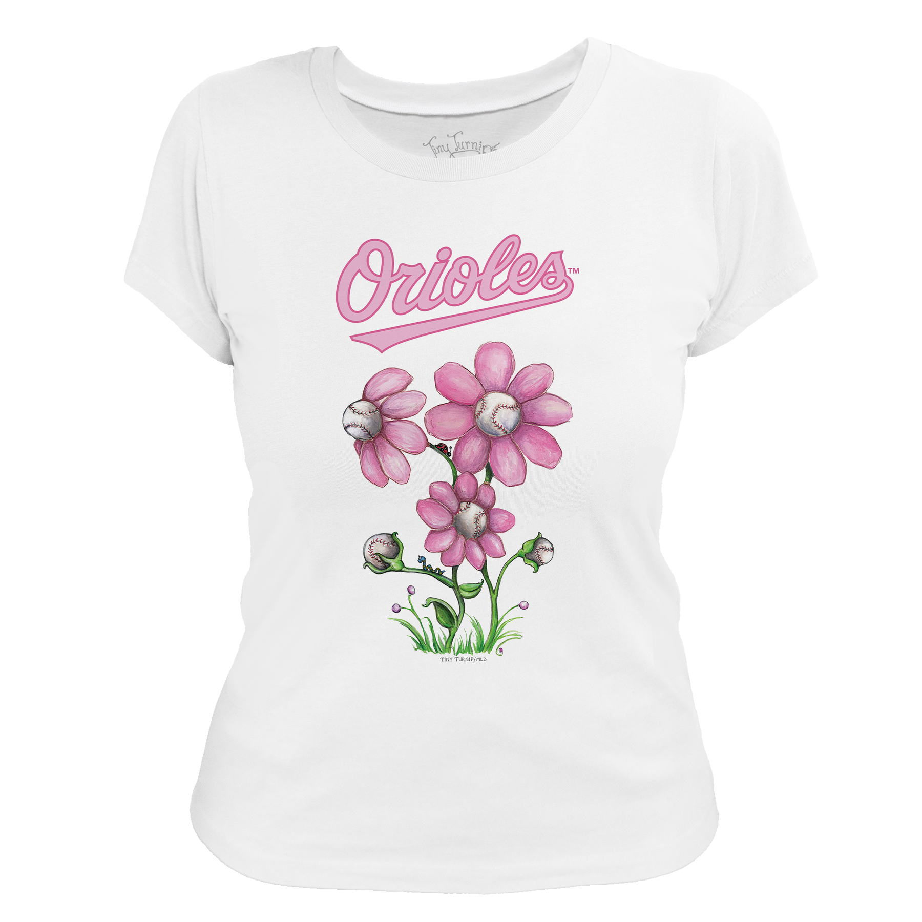 Baltimore Orioles Blooming Baseballs Tee Shirt - Tiny Turnip