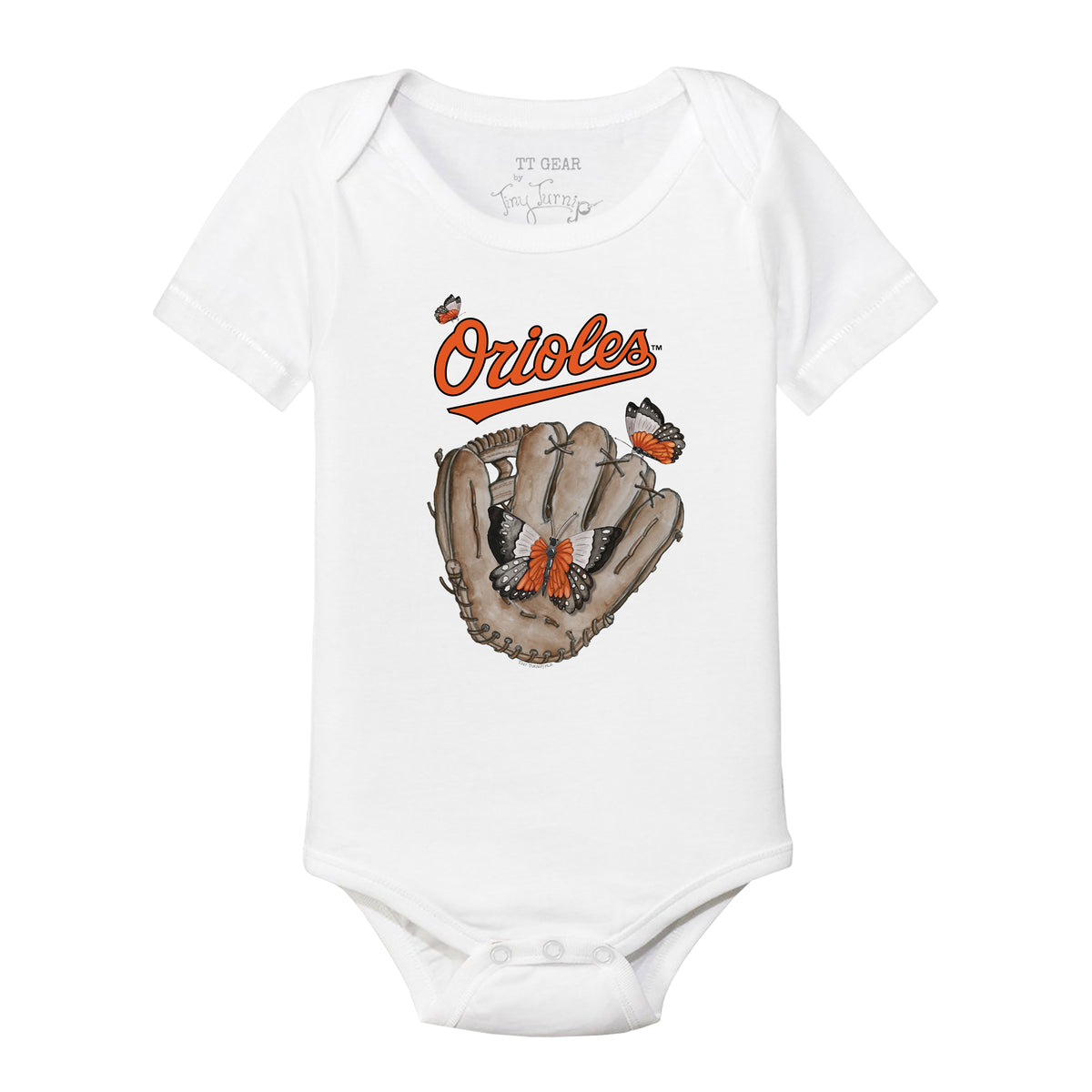 Baltimore Orioles Butterfly Glove Short Sleeve Snapper