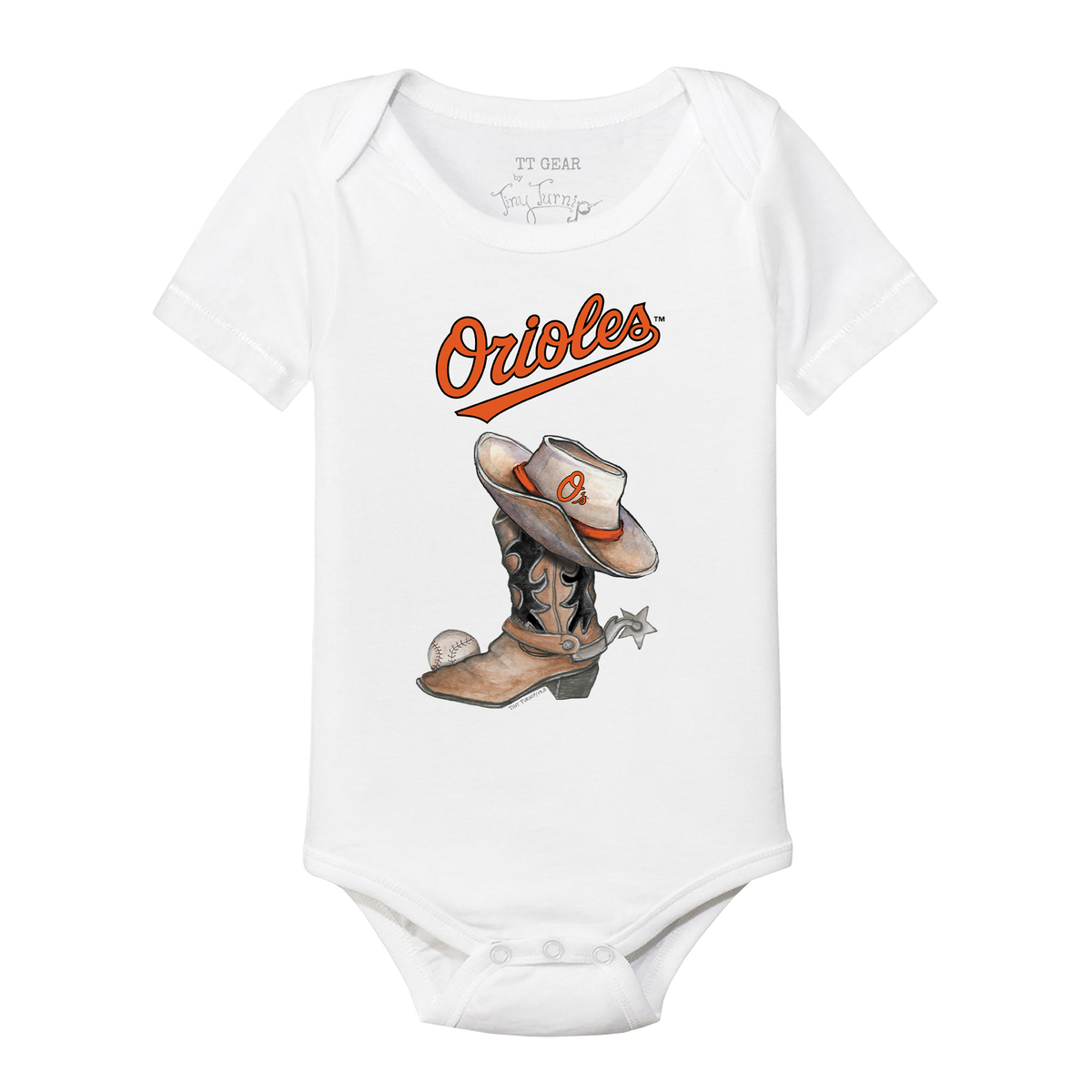 Baltimore Orioles Cowboy Boot Short Sleeve Snapper