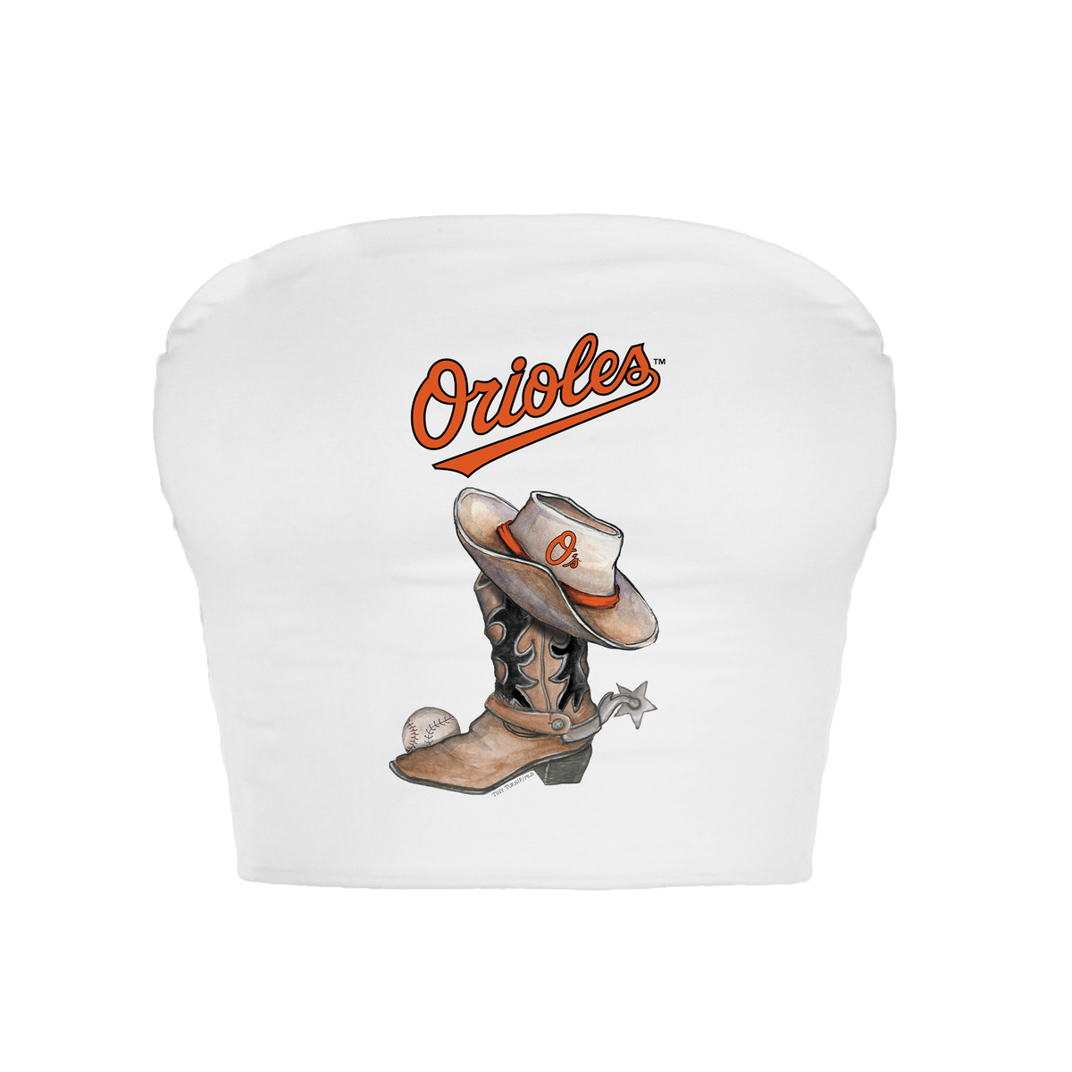 Baltimore Orioles Cowboy Boot Crop Tube Top